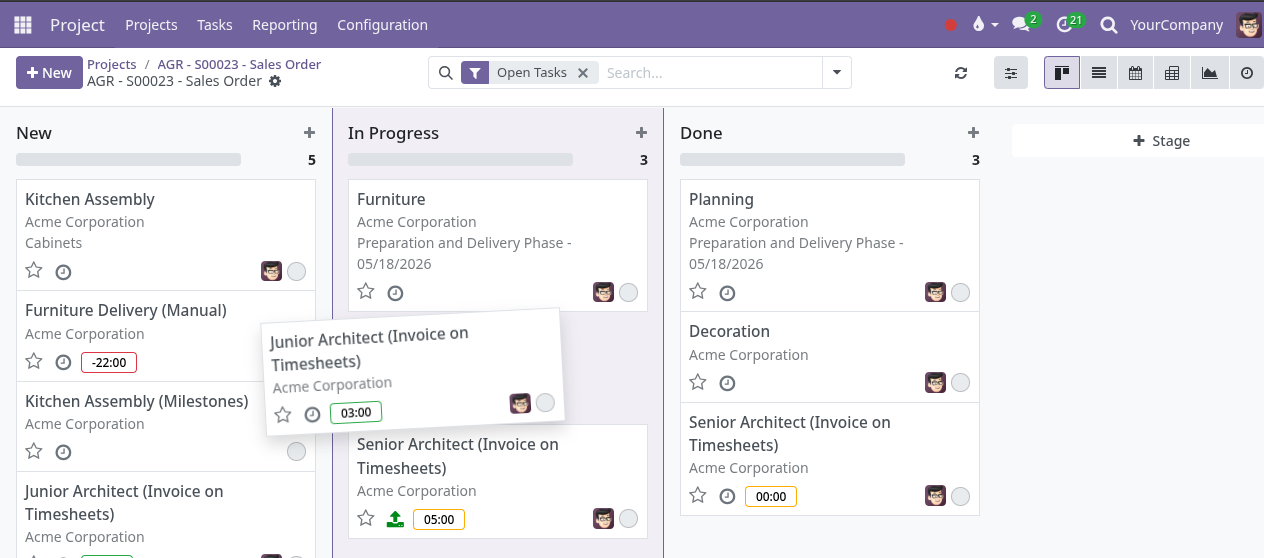 Task workflow screenshot
